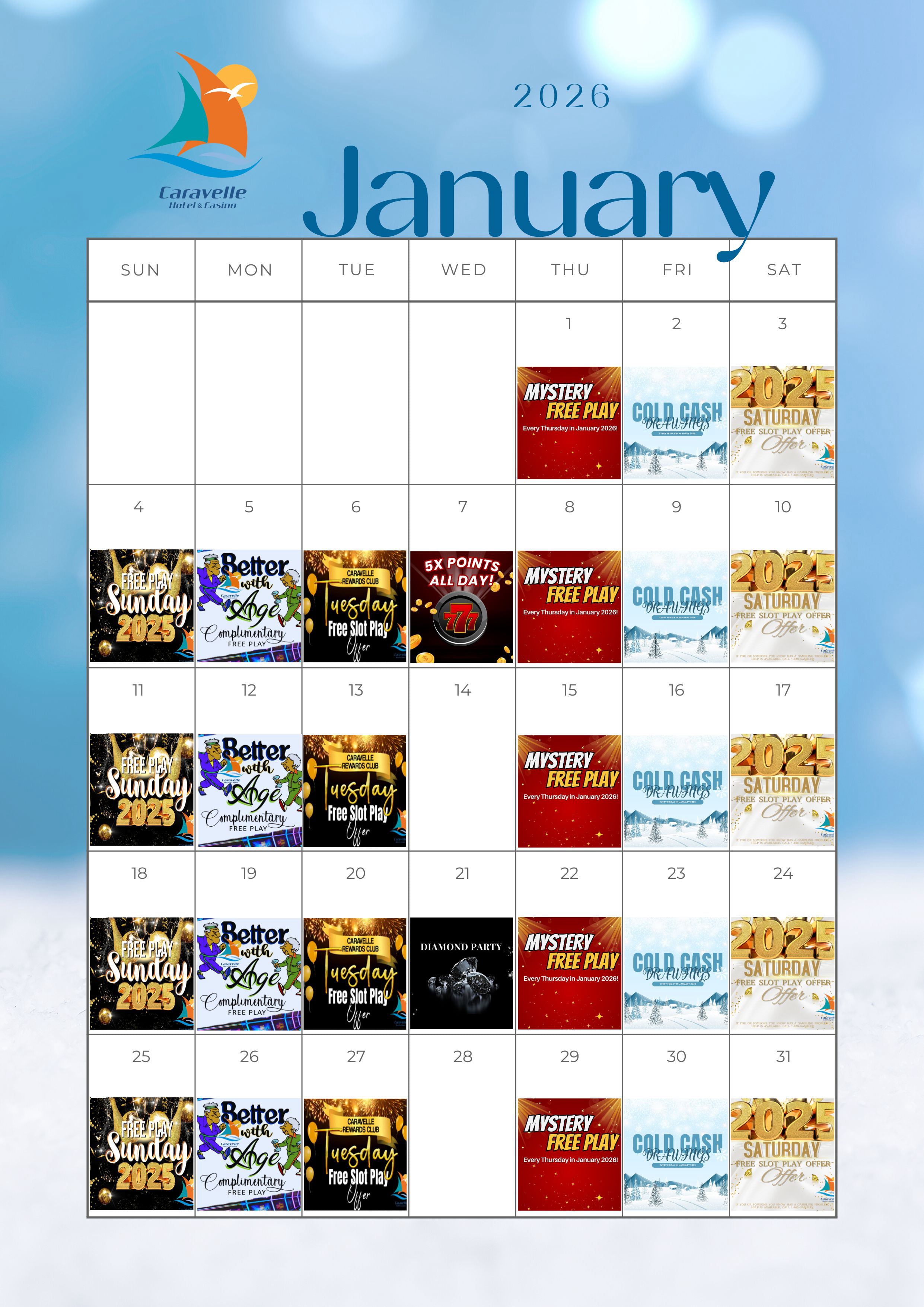 January Events at Caravelle Casino