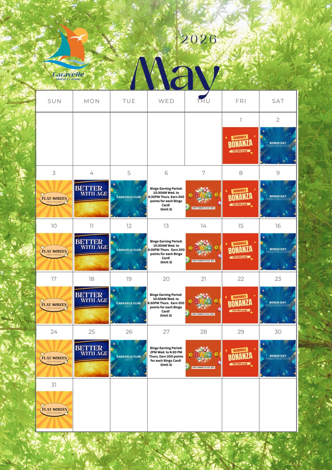 April events at Caravelle Casino